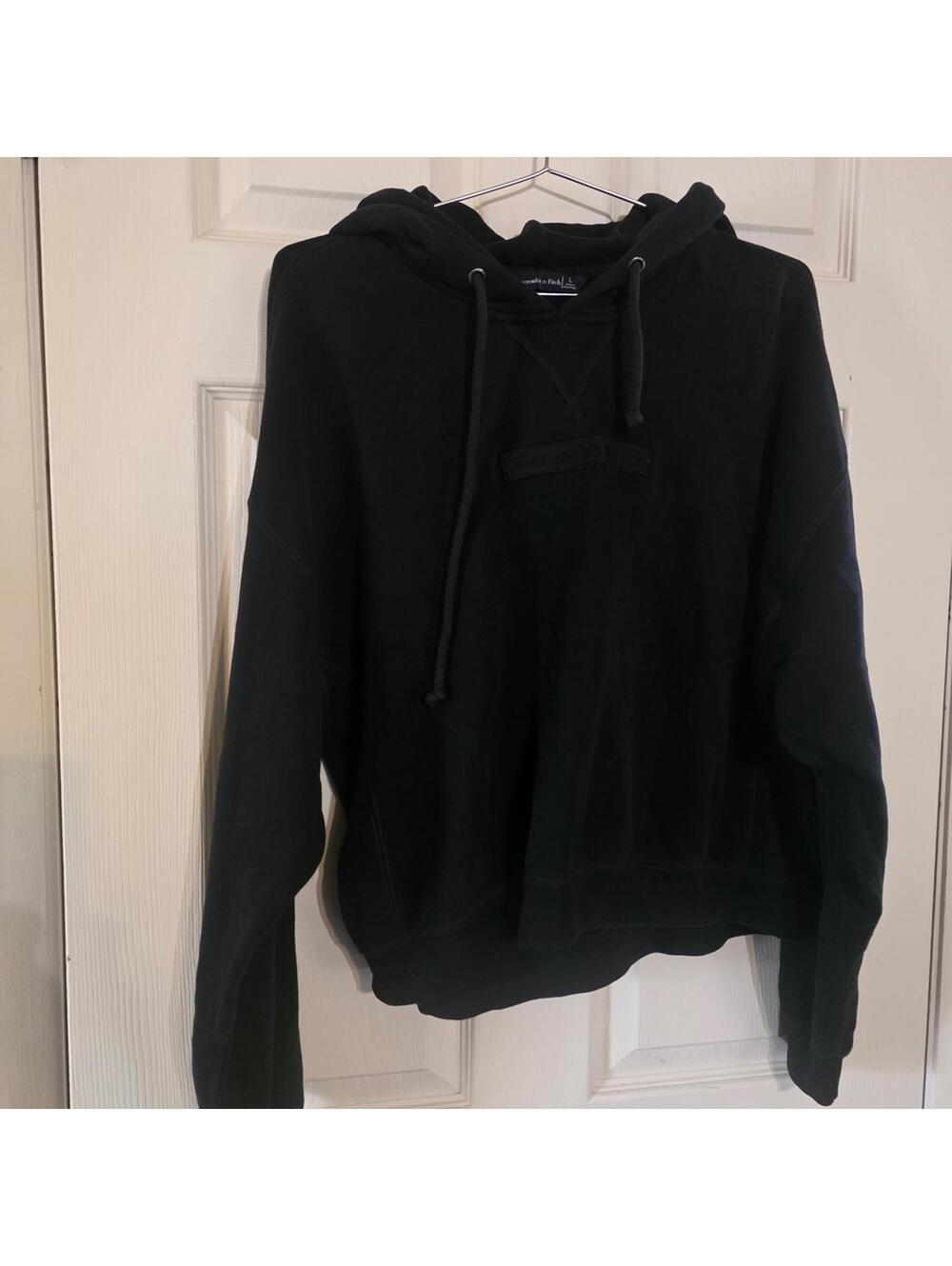 Abercrombie & Fitch Black Hoodie Sweatshirt Size Large